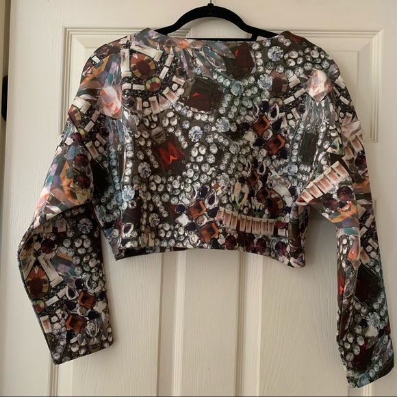 H&M Jewel Print Crop Top Size 8 - Picture 3 of 3